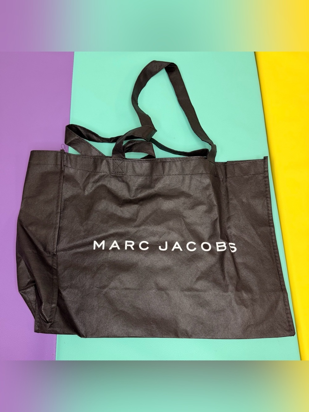 Marc Jacobs Black Logo Tote with White Branding